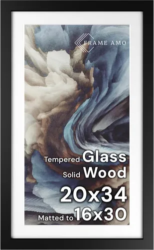 Miniatura 16 de Frame Amo Marco de póster de madera maciza de 13 x 19 pulgadas, color natural, tapete blanco para imagen de 11 x 17 pulgadas, parte frontal
