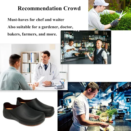 Miniatura 6 de Zapatos de chef antideslizantes para hombre, zapatos de trabajo antideslizantes profesionales impermeables para cocina, restaurante, hospital