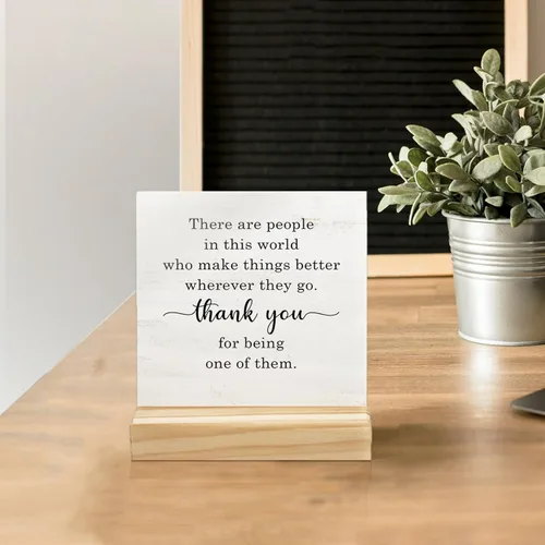 Miniatura 3 de Placa de Madera Inspiracional con Soporte - Regalos de Agradecimiento para Familia, Amigos, Compañeros de Trabajo, Maestros