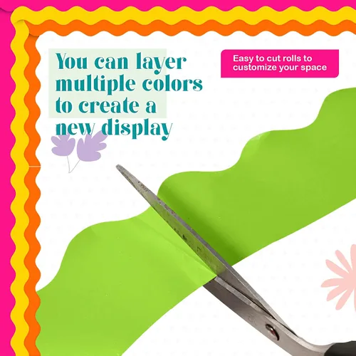 Miniatura 3 de TaoBary 6 Rollos 59.98 m Decoraciones de Bordes de Tablero de Anuncios de Navidad y de Invierno para el Aula, Bordes Dentados para Tablero de negro
