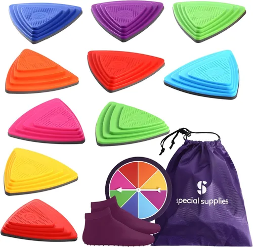 Special Supplies 10 Piedras de Equilibrio para Niños de Interior y Exterior, Bloques de Equilibrio que Promueven la Coordinación, Equilibrio y