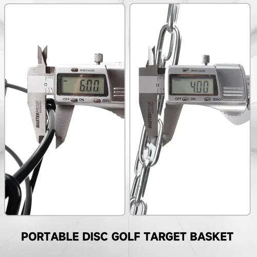Miniatura 3 de GSE Games & Sports Expert PRO - Cesta portátil de golf de disco, 12 cadenas/24 cadenas, disco volador de metal, cestas de práctica de golf