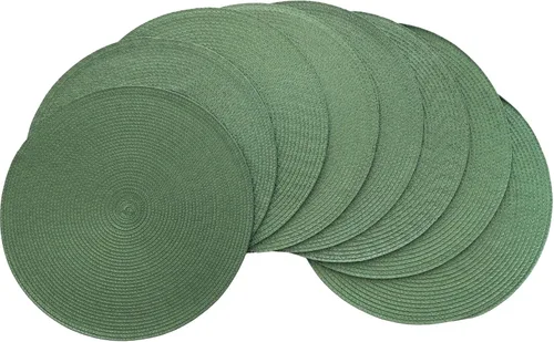 Miniatura 44 de Winknowl Juego de 4 manteles individuales redondos trenzados, lavables, tejidos resistentes al calor, para mesas de cocina, comedor, manteles Beige