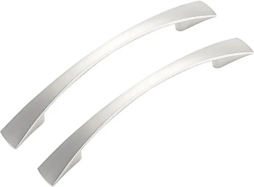 Tirador de puerta de níquel satinado para armario de cocina, cajón, 3.780 in (3 3/4 pulgadas), espacio entre los centros de los agujeros, 5 pulgadas