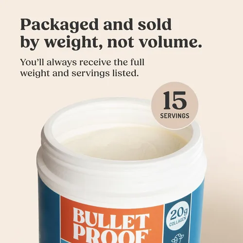 Miniatura 7 de Péptidos de colágeno con vainilla Bulletproof en polvo con aceite MCT, 17.6 onzas, proteína de colágeno alimentado con pasto para piel, huesos