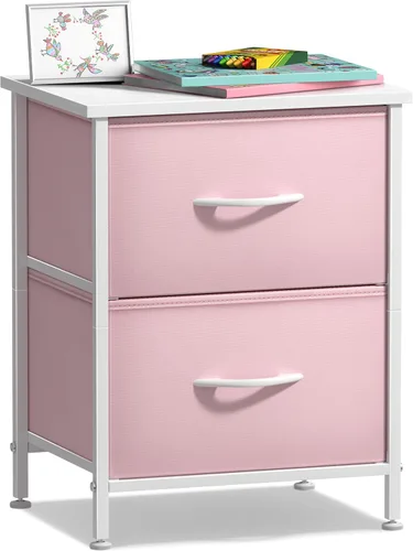 Miniatura 11 de Sorbus - Mesita de noche con 2 cajones - Muebles de noche para niños, mesa auxiliar, mesita de noche - Estructura de acero, tablero de madera