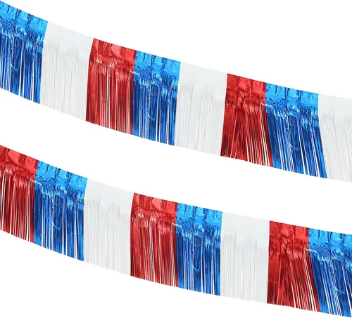 Miniatura 10 de Paquete de 2 flotadores de 10 pies con purpurina azul real para remolque, flecos de papel de aluminio con purpurina metálica, serpentinas de oropel