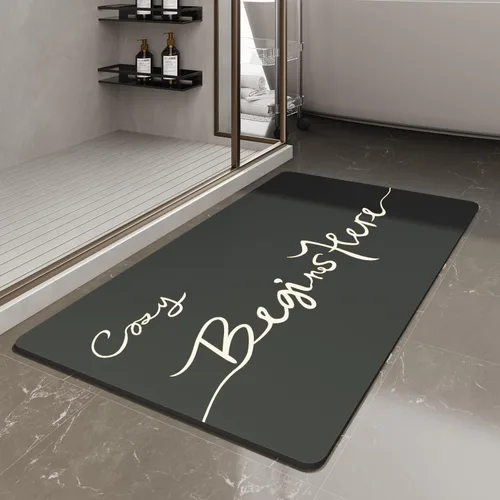 Miniatura 15 de MontVoo -Alfombra de baño, antideslizante, súper absorbente, resistente a las manchas, de secado rápido, delgada, para baño, suelo, bañera, tocador