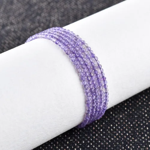 Miniatura 12 de YANARA Gemstone Bracelets For Women Birthstone, Natural Gemstone Layered Micro-Beads, Dainty Handmade Jewelry Chakra Energy Healing Crystals Silver