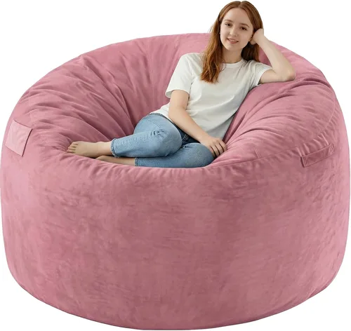 Miniatura 28 de Silla de Puf de 3 Pies, Sillas de Puf Cómodas con Relleno de Espuma Viscoelástica, Sofá de Puf Esponjoso con Funda de Terciopelo Holandés, Sillas