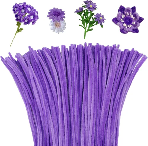 Miniatura 21 de Mnuizu - 200 limpiadores de tuberías, tallos de chenilla para manualidades, varillas esponjosas para manualidades navideñas y suministros de Rosa