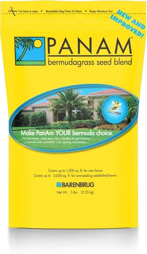 Miniatura 7 de PanAm Bermudagrass Mezcla de semillas de césped con revestimiento de semillas de chaqueta amarilla, mezcla de semillas de césped duradera de acción