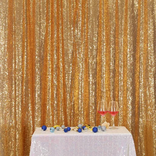 Miniatura 58 de Eternal Beauty - Cortina de lentejuelas para fondo de fotografía de boda Ámbar dorado