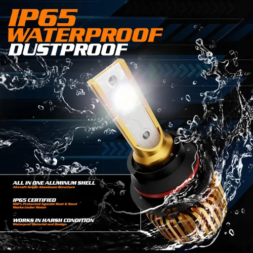 Miniatura 6 de M-AUTO Bombillas LED 9007 para faros delanteros, luz LED HB5 6000LM por juego 6500K blanco frío, instalación Plug and Play, paquete de 2