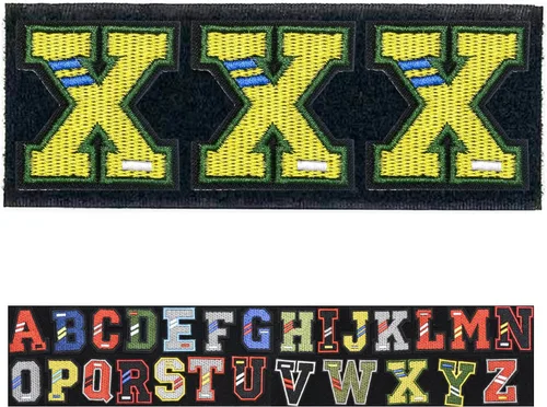 Miniatura 14 de Paquete de letras inglesas A-Z Parche táctico de moral, parche de gancho y bucle, juego de insignias bordadas del ejército, mochila, sombrero