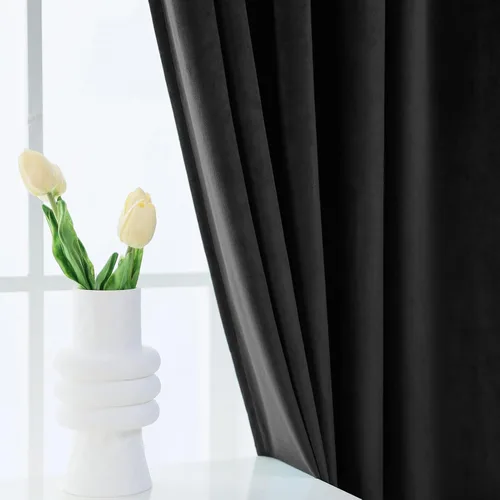 Miniatura 5 de PLEASANT BOULEVARD Cortinas de terciopelo [2 paneles] elegantes para sala de estar, dormitorio, cuarto de bebé, cortinas para oscurecer