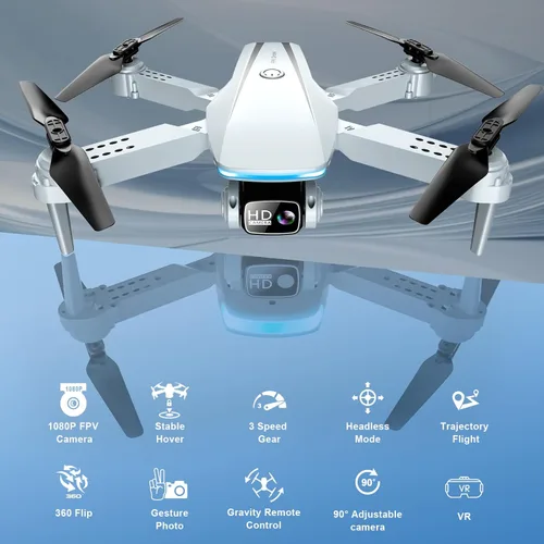 Miniatura 2 de Oddire - Dron con cámara - Drones para adultos, con 2 baterías, estuche de transporte, hélices, dron plegable HD 1080P con vuelo estable