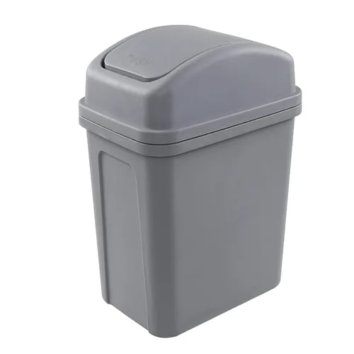 Miniatura 7 de Paquete de 1 cubo de basura pequeño de plástico de 2 galones, cubos de basura con tapa abatible, color negro