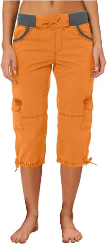 Miniatura 3 de Pantalones cargo de cintura alta para mujer, hasta la rodilla, pantalones cónicos, pantalones militares de combate, disponibles en tallas grandes