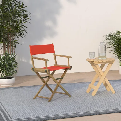 Miniatura 2 de Casual Home - Silla de director de 18 in, marco natural, lona naranja