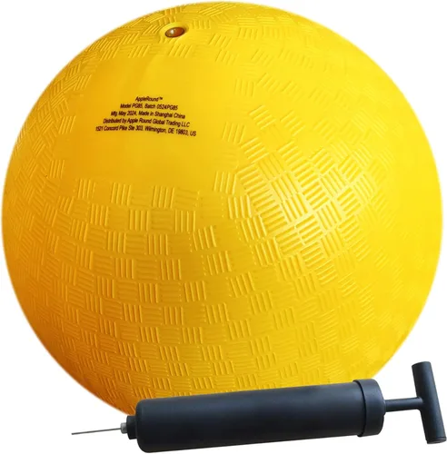 Miniatura 5 de AppleRound Pelota de patio de 10 pulgadas con bomba de aire, pelota de dodgball, balonmano, pelota de patada para campamentos y escuelas (azul)