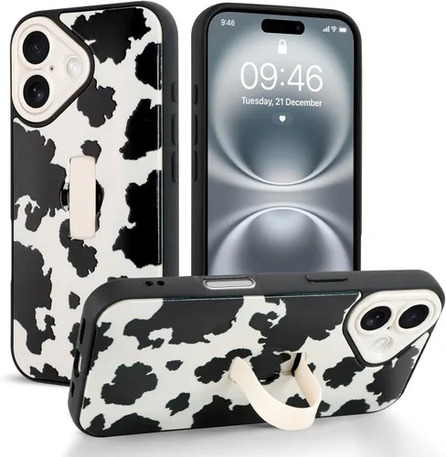 Miniatura 70 de Funda compatible con iPhone 17 Pro Max con correa de mano para los dedos, funda de teléfono con estampado de leopardo y guepardo para mujeres
