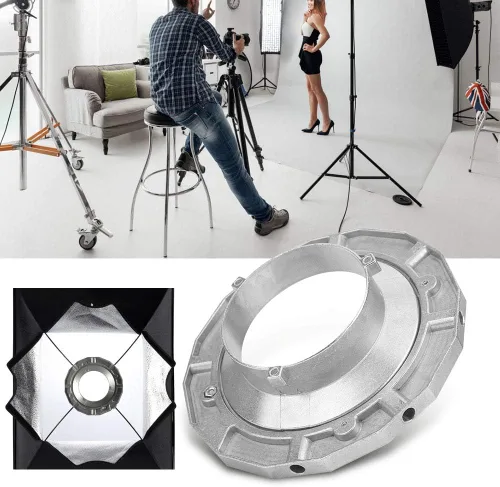 Miniatura 6 de Cámara Softbox Chuck Softbox Fotografía Chuck para Bowens Mount Softbox Metal Chuck Adaptador Fotografía para linterna Fotografía Softbox Chuck