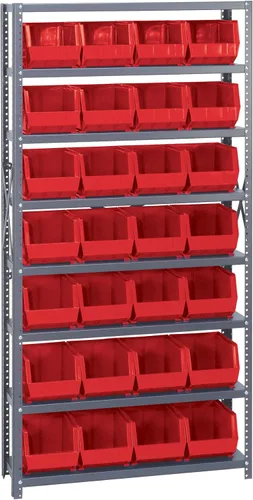 Miniatura 259 de Quantum QSBU-245BK Heavy Duty Shelving Unit with (7) Shelves and (24) QUS245 Black Bins for Garage Warehouse Storage Distribution 400 lb Load