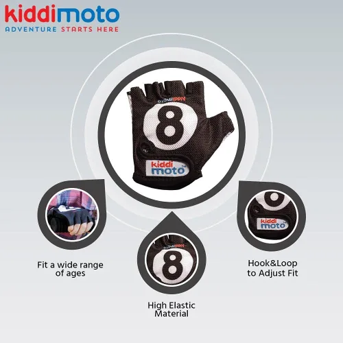 Miniatura 4 de Kiddimoto Kids Half Finger Cycling Gloves Non-Slip Kids Bike Gloves for Boys, Girls, Toddler Fingerless Gloves Kids Mountain Bike Gloves for BMX