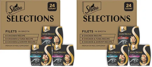 Miniatura 13 de Sheba Selections - Filetes en Caldo para Gatos Adultos, Receta de Pollo y Camarón, 1.3 oz. Tazas, 12