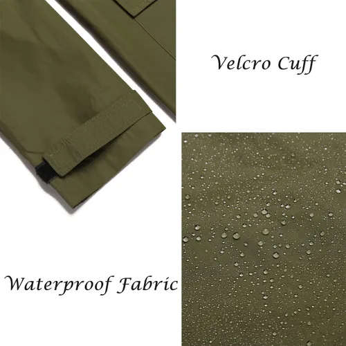 Miniatura 6 de COOFANDY Chaqueta impermeable para hombre con capucha impermeable ligera activa larga