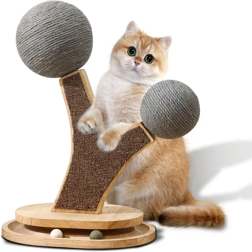 Miniatura 10 de Árbol moderno para gatos de interior con postes rascadores de cuerda de sisal, condominio tejido a mano y percha superior, nido de cápsula espacial