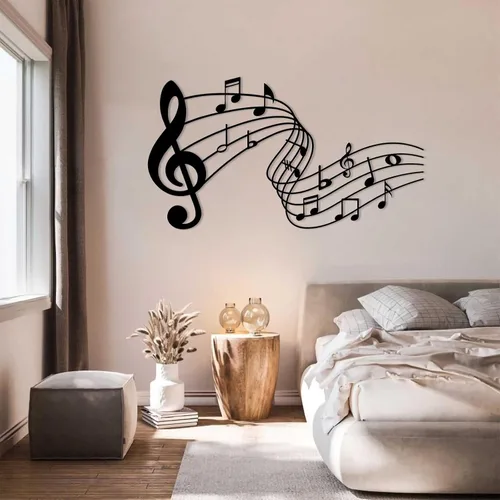 YDONVTI Notas musicales para decoración de pared de metal, decoración de pared de metal, arte musical para colgar en la pared, arte minimalista