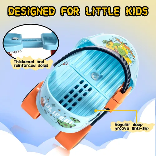 Miniatura 4 de SULIFEEL Patines de ruedas cuádruples ajustables para niños, patines de ruedas para principiantes para niñas y niños de 2 a 5 años de edad