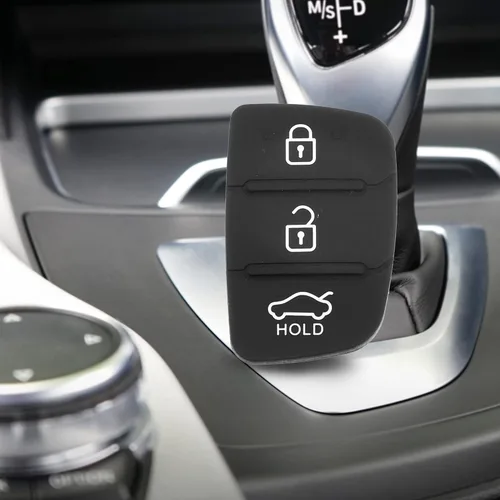 Miniatura 7 de X AUTOHAUX 3 botón coche remoto Fob caso inserto de goma almohadilla teclado reemplazo para Hyundai
