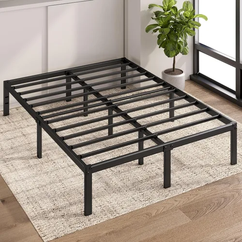 Miniatura 7 de Zinus Elias - Marco de cama de plataforma metálica de 14 pulgadas, soporte de acero, no necesita somier, fácil montaje, tamaño Queen Negro