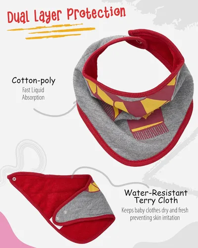 Miniatura 3 de Harry Potter Baberos bandana unisex para bebés, paquete de tres unidades, regalo para niñas y niños