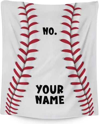 Miniatura 11 de Manta de béisbol para regalar – Manta deportiva de 30 x 40 pulgadas para niños, manta blanca de felpa suave para sofá, oficina