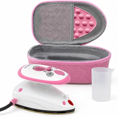 Miniatura 10 de The Quilted Bear Mini Plancha, Soporte y Alfombrilla para Planchar - Mini Plancha de Vapor Ligera con Estuche de Viaje de Carcasa Rígida, Soporte