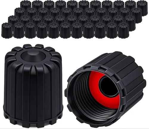 Miniatura 29 de 30 piezas de tapas de vástago de válvula de neumático TPMS, tapas de vástago de válvula de rueda de plástico negro para TR20008 TPMS, tapas