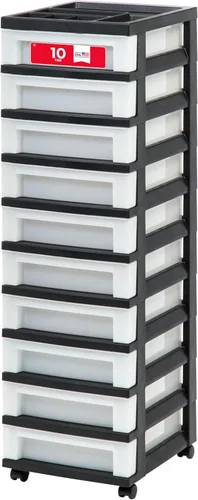 Miniatura 12 de IRIS USA Organizador de almacenamiento de plástico, movible con ruedas y 3 cajones, para el aula, artículos de manualidades, tocador, armario, baño