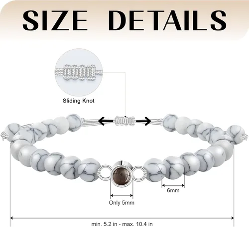 Miniatura 4 de SUPHELPU Personalized Gifts, Custom Link Charm Bracelet with Picture Inside, Customized Birthday Anniversary Christmas Memorial Gifts