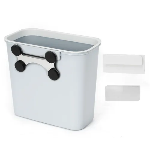 Skyflame Cubo de basura magnético para colgar, contenedor de basura de plástico de 2.1 galones, soporte organizador de utensilios de barbacoa Gris