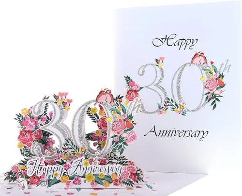 Miniatura 14 de iGifts And Cards Tarjeta de Felicitación Emergente 3D del Feliz 10º Aniversario Hito - Pareja Perfecta, Matrimonio, Boda, Elegante, Almas Gemelas