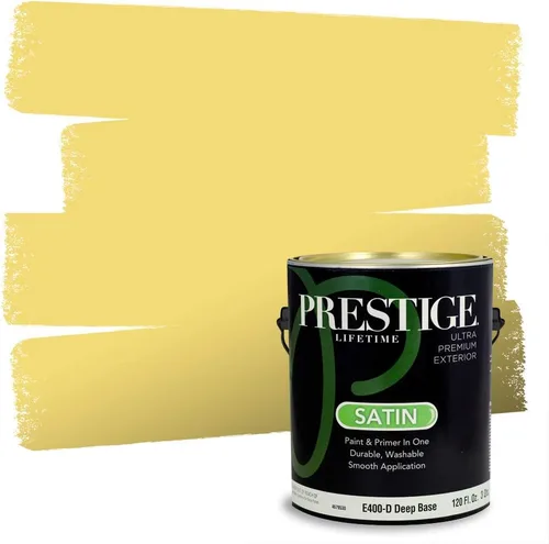Miniatura 76 de PRESTIGE Pinturas Pintura Exterior e Imprimación En Uno, 1 Galón, Satinado, Pareja Comparable de Benjamin Moore* Amarillo* 320BM-PCM
