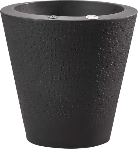 Crescent Garden Maceta de autorriego para interiores y exteriores, negro caviar, 16 pulgadas, Caviar negro