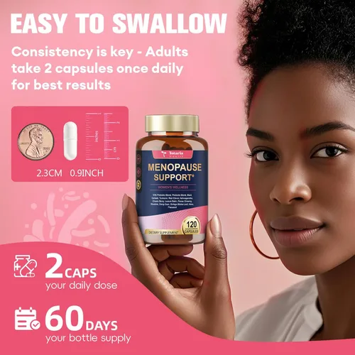 Miniatura 8 de Suplementos de menopausia 40 en 1 para mujeres, multibeneficio y cohosh negro completo para sofocos, sudores nocturnos y equilibrio hormonal