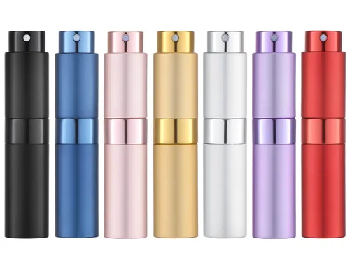 Miniatura 16 de Tekson Atomizador de perfume de viaje de 0.3 fl oz, recargable, mini botella de spray de colonia vacía, pequeño rociador portátil para después