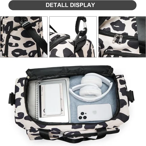 Miniatura 377 de Pequeña bolsa de gimnasio para mujer, bolsa de viaje con compartimento para zapatos
