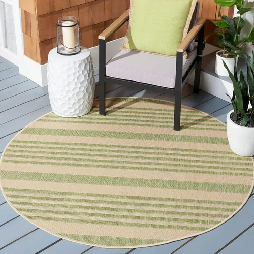 Miniatura 11 de SAFAVIEH Courtyard Collection - Alfombra decorativa, 2.3 x 5 pies, beige y verde oscuro, para interior/exterior, resistente a la intemperie